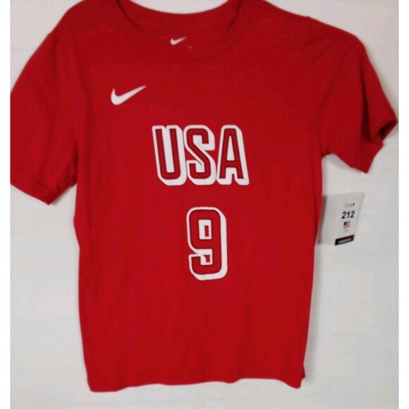 Children's Red  Nike Tee Team USA Wilson #9 T Shirt Size Small New W Tags - Picture 1 of 13